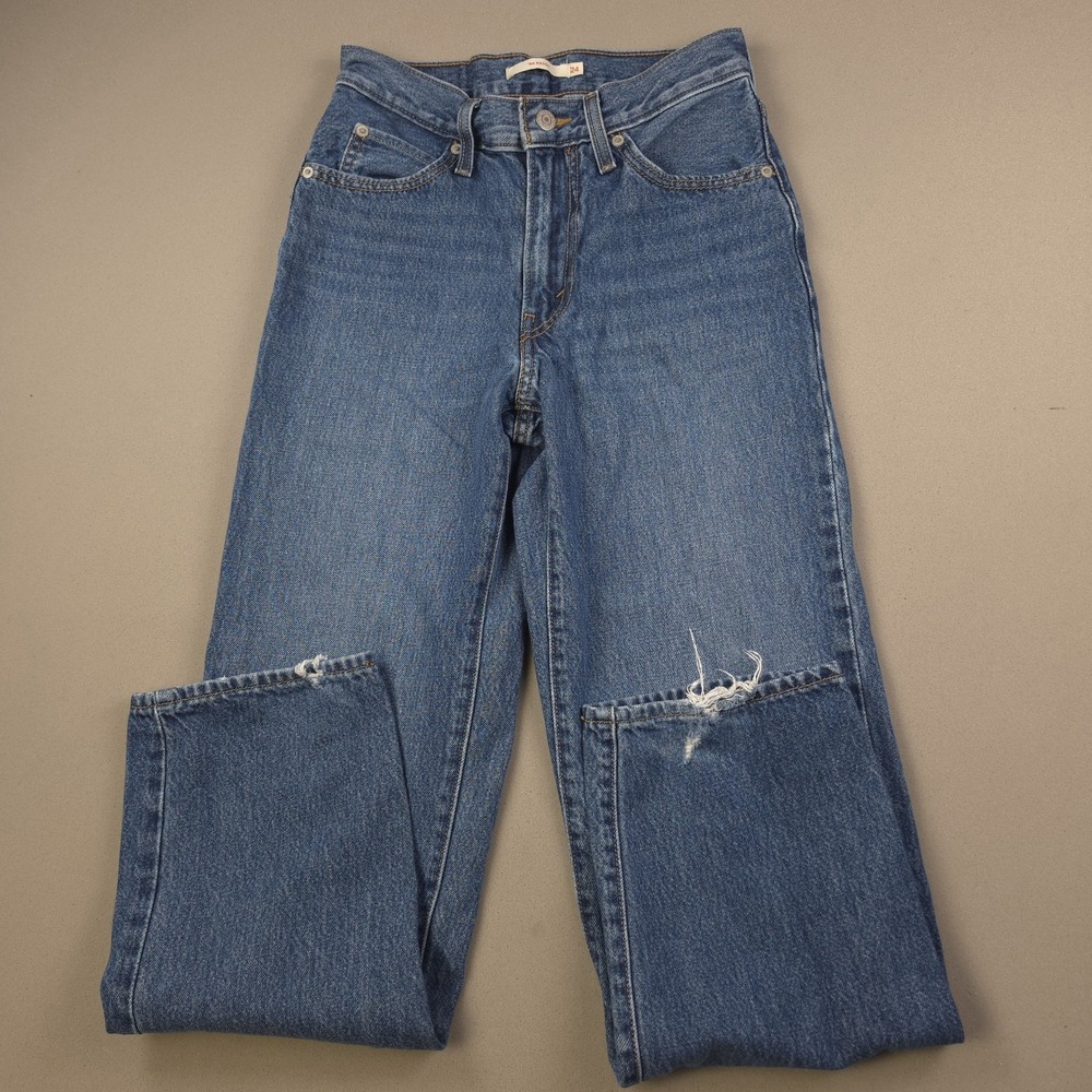 Levi's '94 Baggy Jeans Women's Size 24 Medium Blue Wash Loose Straight Leg Denim